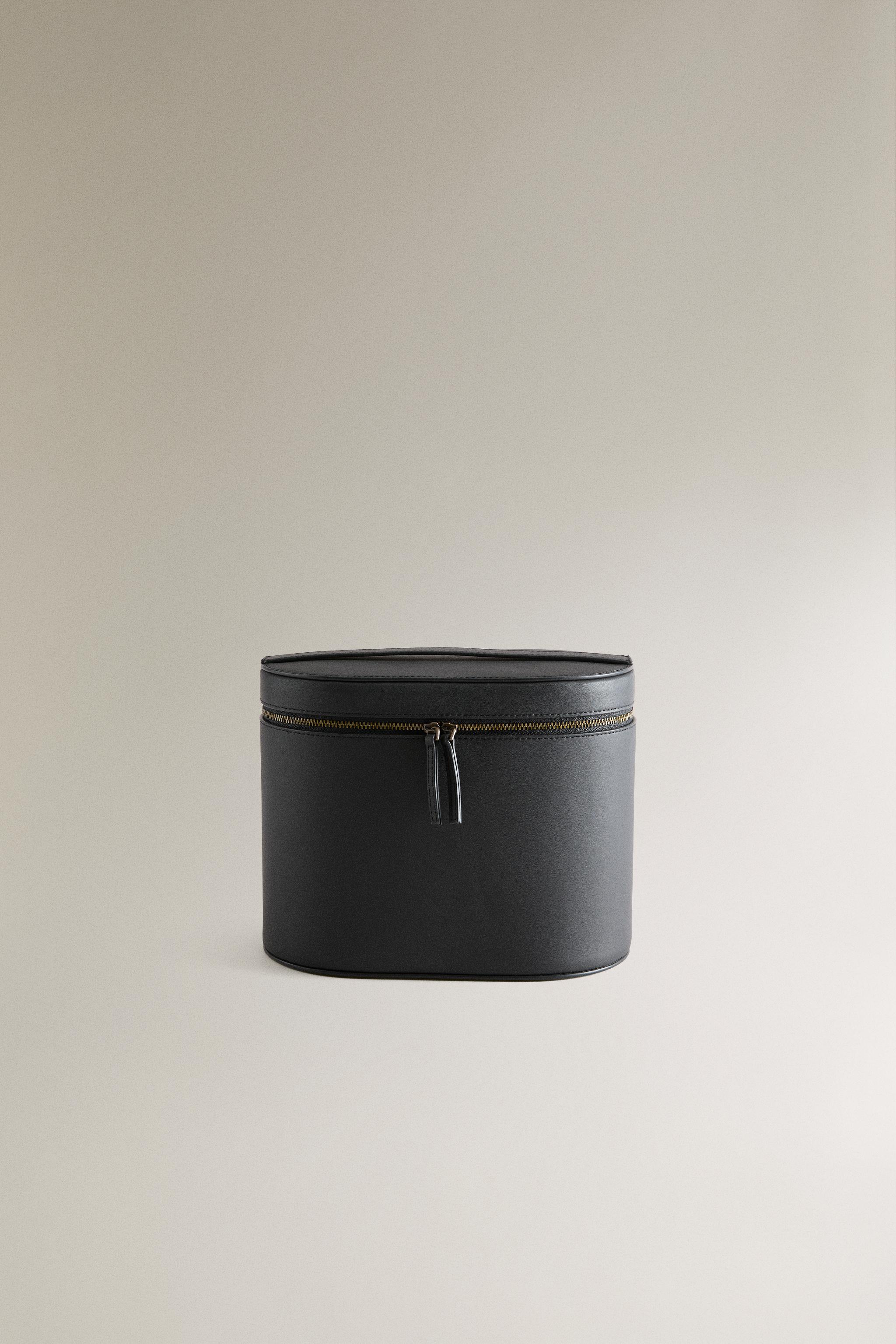 TROUSSE DE TOILETTE RIGIDE CUIR MIROIR
